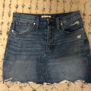 Madewell Jean Skirt with Buttons